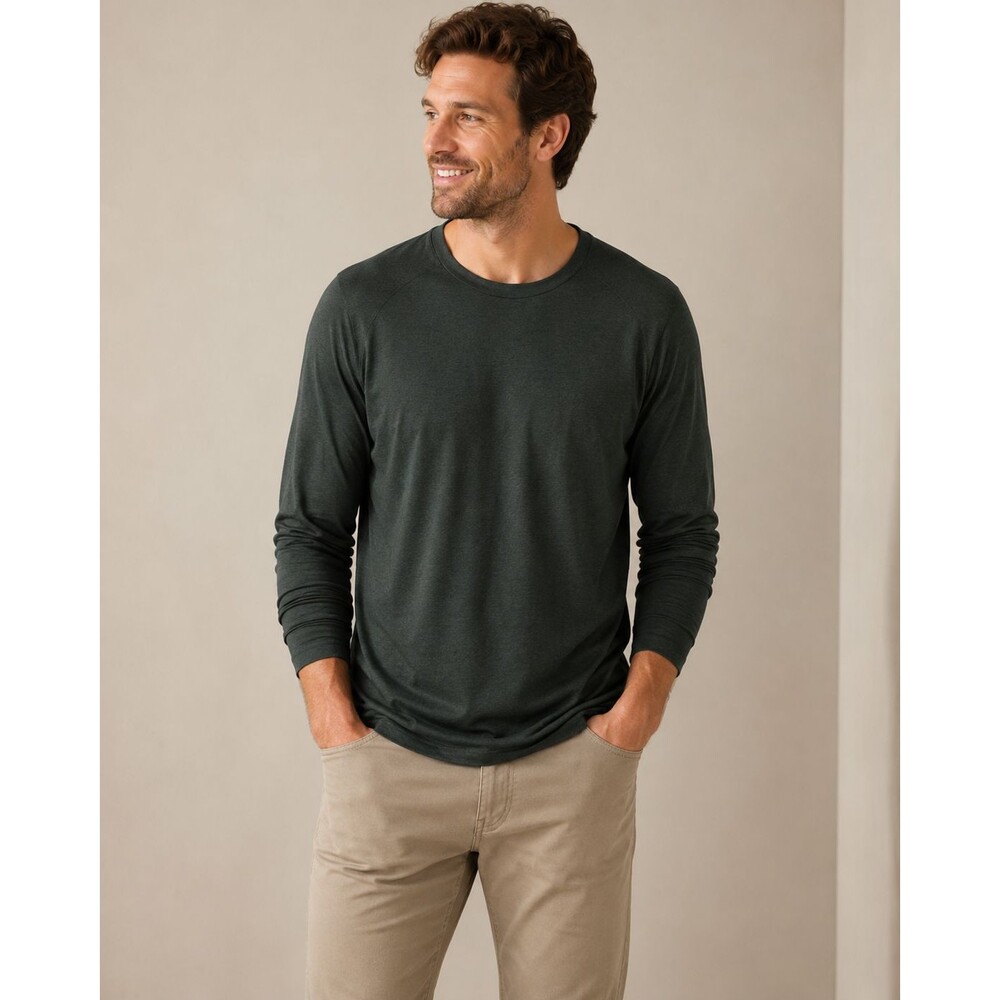 Rhone Atmosphere Long Sleeve Shirt Size XL Heathered Green Athletic Performance